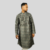 Stunner Mart Exclusive: Green Multi-Color Mix Punjabi in Soft Mix Cotton