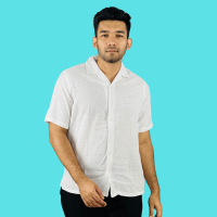 Pure Elegance: Stunner Mart's Exclusive Remi Cotton Hawaii Shirt in White