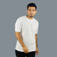 Essential White Cotton Drop Shoulder Tee