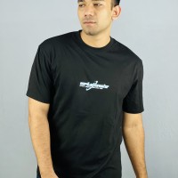 "Midnight Charm: Black Drop Shoulder Cotton T-Shirt with Printed Design"