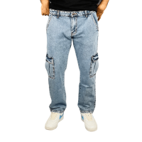 "Urban Chic: Jeans Color Cargo Pants for Stylish Utility"