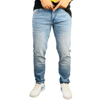 "Everyday Cool: Light Blue Denim Pants - Classic Style, Modern Comfort"