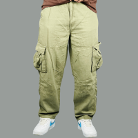 Olive Green Baggy 6-Pocket Cargo Pants