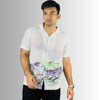 White Printed Hawaiian Shirt