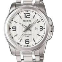 CASIO MTP-1314D-7AV Men's Analog Watch - White Dial, Stainless Steel Band