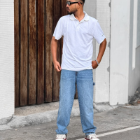 Lite Blue Baggy Cargo Pants