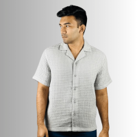 White Hawaii Ash Cotton Dotted Shirt